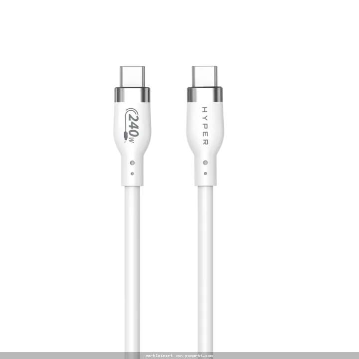 Hyper® 1M Silicone 240W USB-C Charging Cable - White 1M Silicone 240W USB-C Charging Cable - White