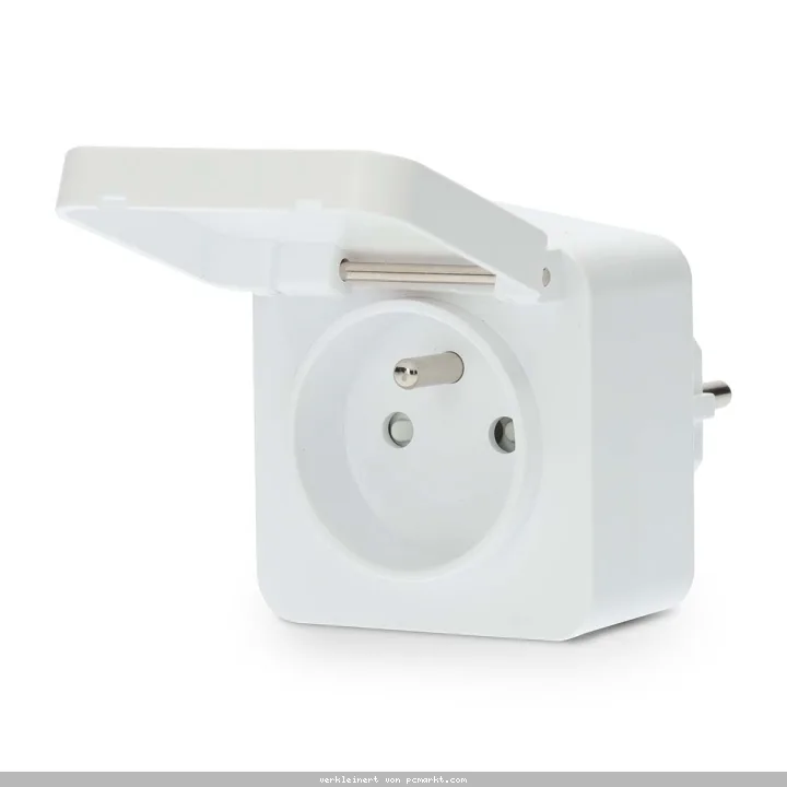 Nedis SmartLife Smart Stecker Wi-Fi | IP44 | Leistungsmesser | 3680 W | Frankreich / Typ E (CEE 7/6) | 0 - 55 °C | Android™ / IOS | Grau / Weiss | 1 S