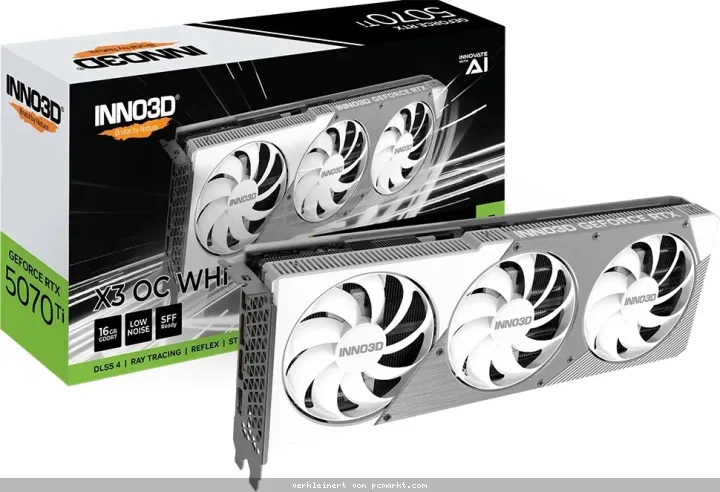 INNO3D GeForce RTX 5070 Ti X3 OC White - 16GB GDDR7, HDMI, 3x DP