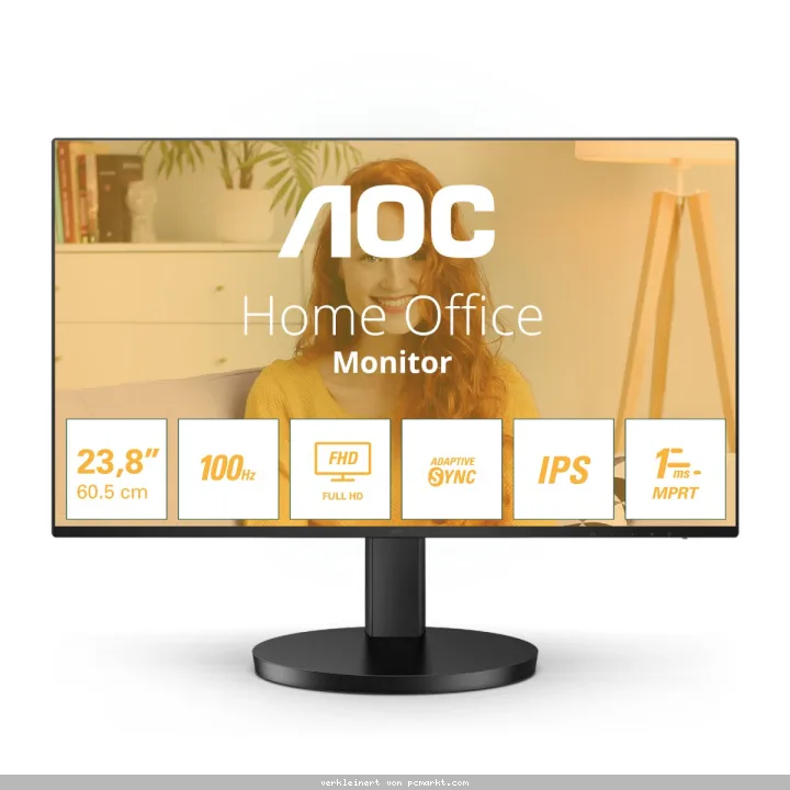 AOC 24B3HA2 24 Zoll Full HD Monitor, eingeb. Lautsprecher (1920x1080, 100 Hz, VGA, HDMI 1.4) schwarz