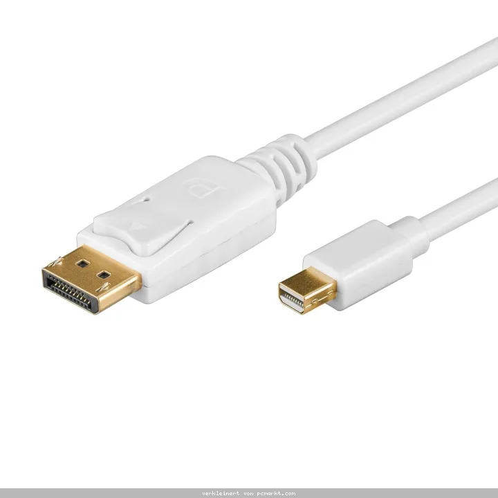 Goobay 2m Mini-DisplayPort/DisplayPort-Adapterkabel [MAC oder PC, vergoldete Kontakte, mit Verriegelung]