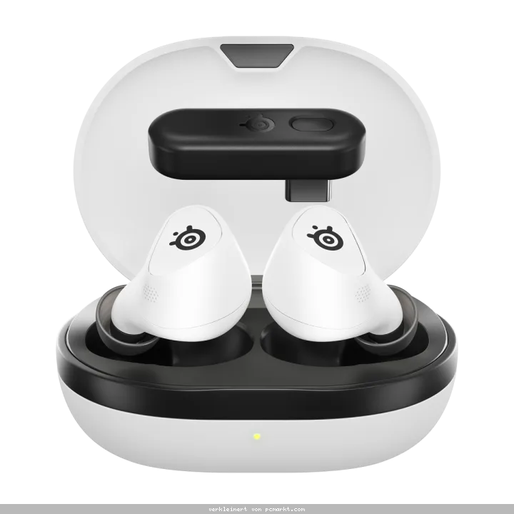 Steelseries GameBuds White kabellose In-Ear Kopfhörer mit Transparenzmodus, ANC und 40 Stunden Batterielaufzeit