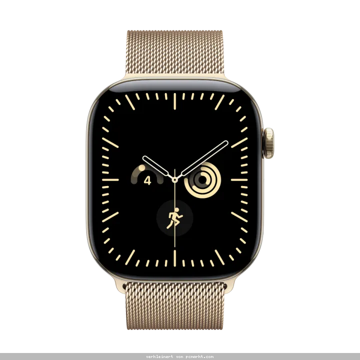Apple Watch Series 12 Cellular 46mm - Brillantgold Titan Case Brillantgold Milanaise Armband - M/L