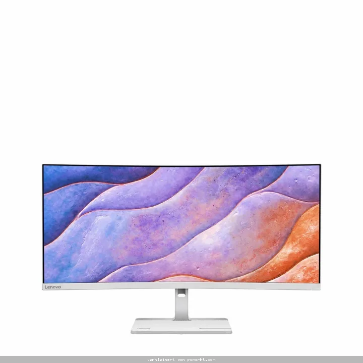 Lenovo L34W-4C - 34 Zoll Office Monitor 120Hz, integrierte Handyhalterung, Kabelmanagement, Höhenverstellung 150mm, Weißes Modell (Cloud Grey), EPEAT