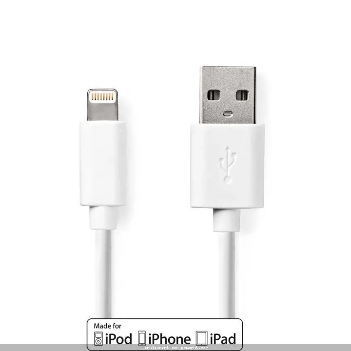Nedis Kabel USB 2.0 | Apple Lightning 8-Pin | USB-A Stecker,weiß