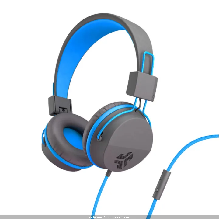 JLab JBuddies Studio Kids Blau - Over-Ear-Kopfhörer (Mikrofon, 1-Tasten-Fernbedienung, Lautstärkebegrenzer)