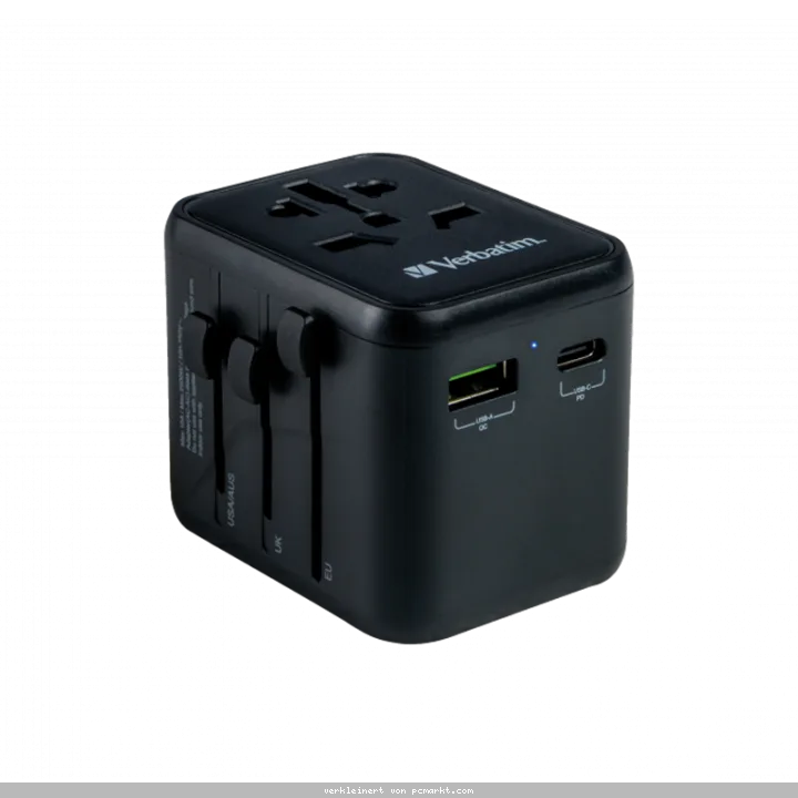 VERBATIM Universal Reiseadapter UTA-02 PD20W - QC / 1xUSB / 1xType-C