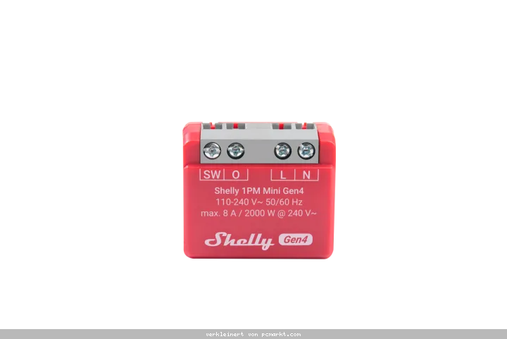 Shelly 1PM Mini Gen. 4 - Steuerrelais mit Messfunktion, Unterputz, max. 8A, WLAN, Matter, Zigbee & Bluetooth, mit Shelly Chipsatz