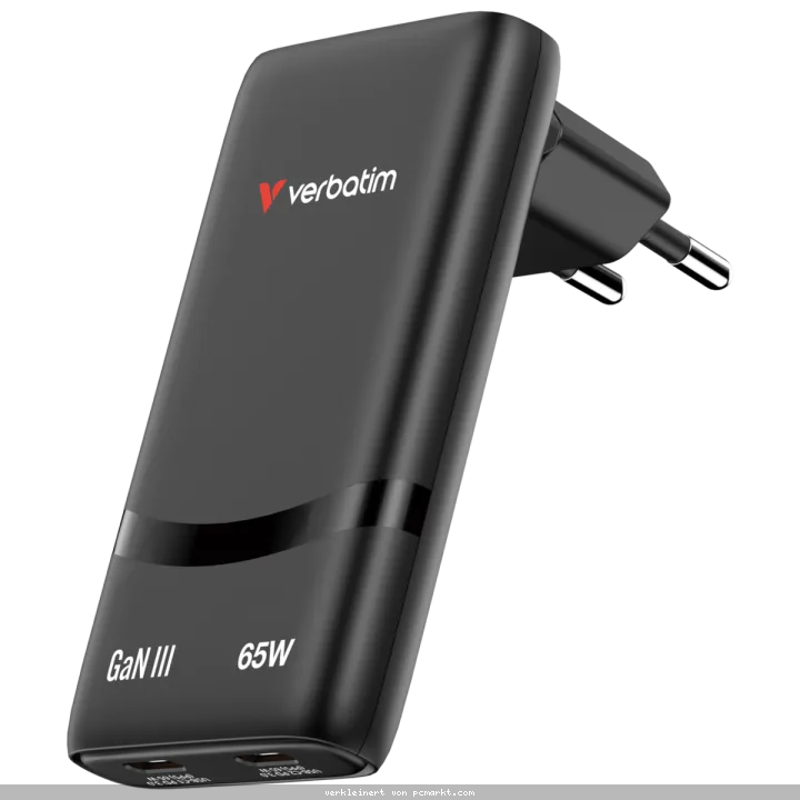Verbatim Fold ´n´ Go GaN Charger 65W EU plug Black