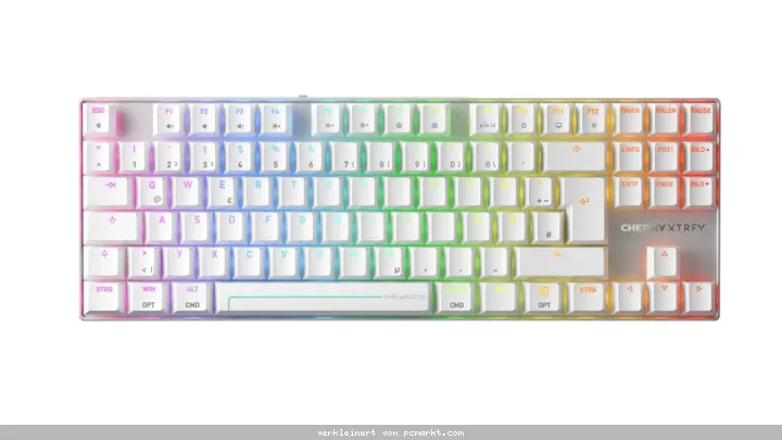 CHERRY XTRFY MX 8.2 Pro TMR Wireless Gaming-Tastatur, Tenkeyless Magnetisch / Mechanisch, CHERRY MK Crystal Switches, 2,4 GHz Funk, Bluetooth und kabe
