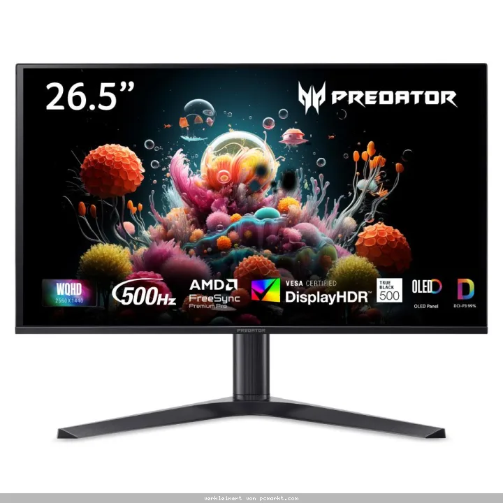 Acer Predator X (X27UW3bmiiprx) 26,5" QHD Gaming Monitor 67,3 cm (26,5"), QD-OLED, 240Hz, HDR400, 99% DCI-P3, 2x HDMI, 2x DP, Audio Out, Lautsprecher,