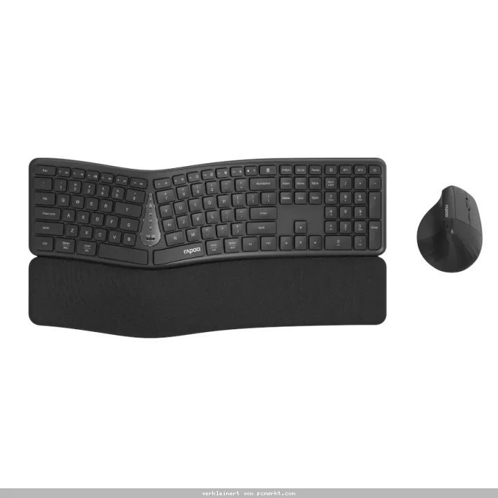 Rapoo Kabelloses Multimodus-Kombi-Set 8810ME, DE-Layout Ergonomisches Design,1600 DPI optische Maus, Verbindung zu mehreren Geräten