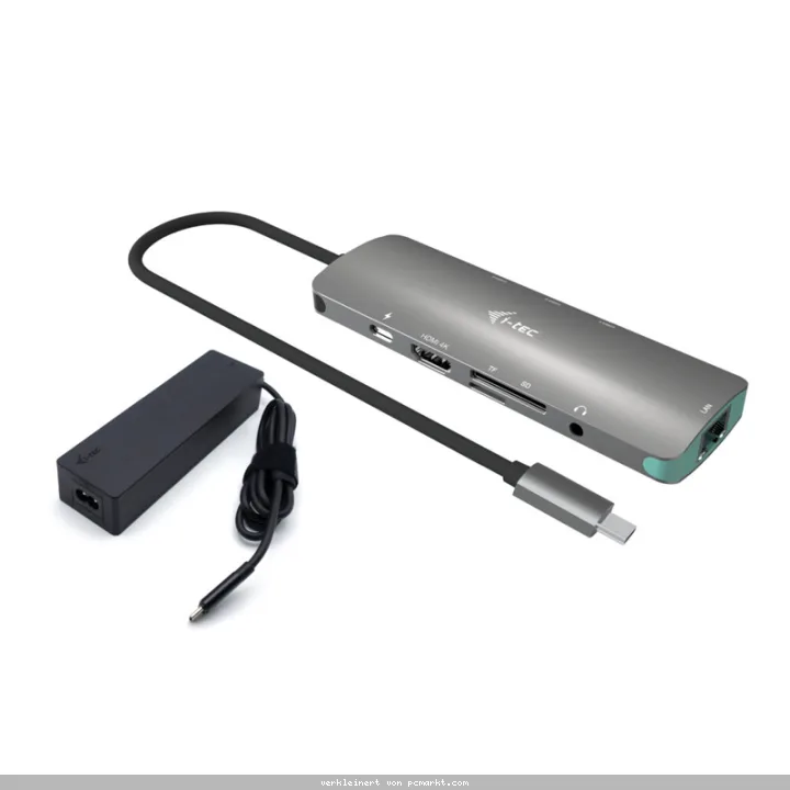 i-tec USB-C Metal Nano Docking Station 4K HDMI LAN mit Power Delivery 100 W + Charger 100W