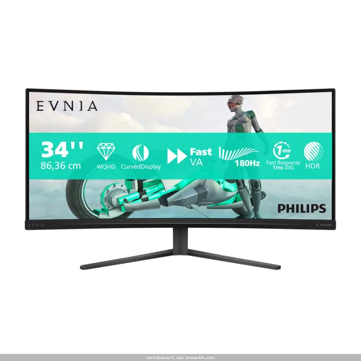 Philips Evnia 34M2C3500L 34 Zoll Curved - Gaming Monitor VA Panel, WQHD. 180 Hz