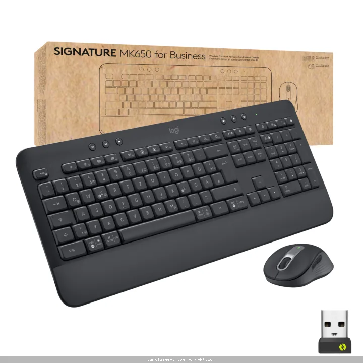 Logitech Signatur MK650 for Business Desktopset, Handballenauflage, Bluetooth, Logi Bolt USB-Empfänger
