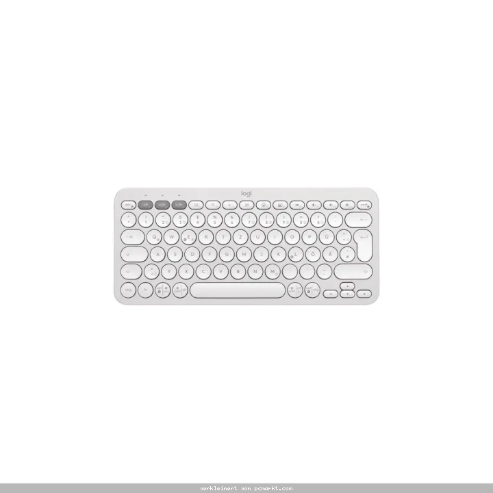 Logitech Tastatur PEBBLE KEYS 2 K380S, weiß Schlanke, minimalistische Bluetooth®-Tastatur mit personalisierbaren Tasten.