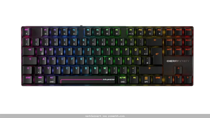 CHERRY XTRFY MX 8.2 Pro TMR Wireless Gaming-Tastatur, Tenkeyless Magnetisch / Mechanisch, CHERRY MK Crystal Switches, 2,4 GHz Funk, Bluetooth und kabe