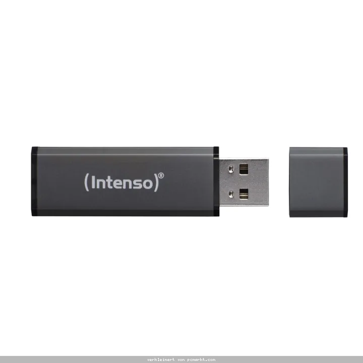Intenso Alu Line Typ-A 16GB USB-Stick Anthrazit Mit Schutzkappe, bis zu 28 MB/s, USB 2.0