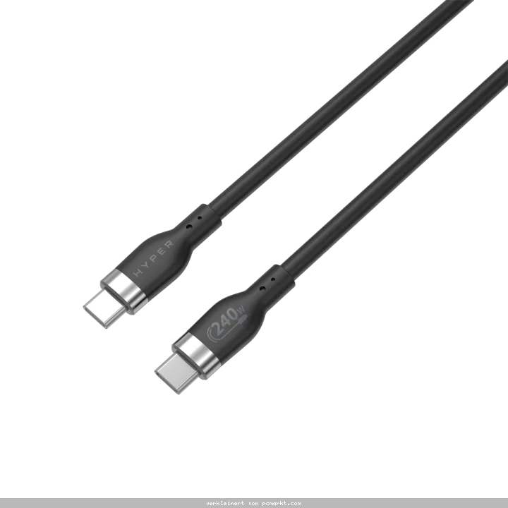 Hyper® 1M Silicone 240W USB-C Charging Cable - Black 1M Silicone 240W USB-C Charging Cable - Black