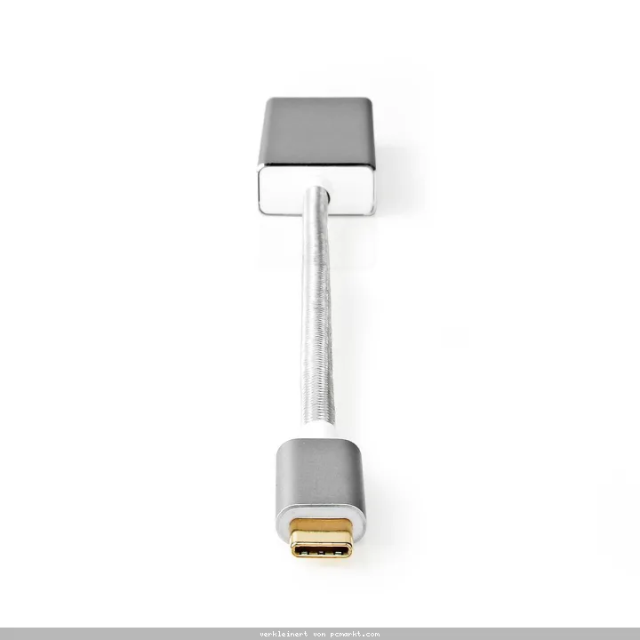 Nedis USB-Adapter | USB 3.2 Gen 1 | USB-C™ Stecker | DisplayPort | 0.20 m | rund | Vergoldet | Geflochten / Nylon | Silber | Verpackung mit Sichtfenst