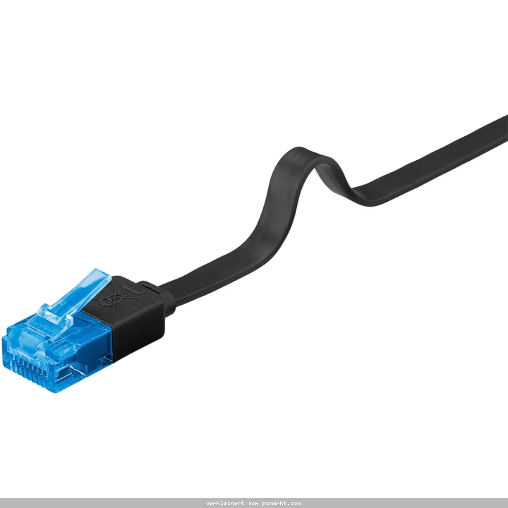 Goobay 1m CAT 6 A Flach-Patchkabel, U/UTP, Schwarz