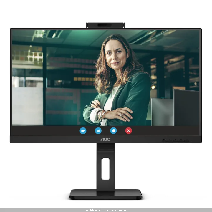 AOC Q27P3CW 27 Zoll QHD Monitor, 2 MP Webcam, höhenverstellbar, Lautsprecher (2560x1440, 75 Hz, HDMI, DisplayPort (in/Out), USB-C (65W PD),