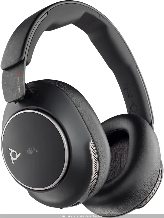 Poly Voyager Surround 80 UC BT Headset, MS Teams zertifiziert Hybrid Active Noise Cancellation, Sechs integrierte Mikrofone, 21 Stunden Sprechzeit, in