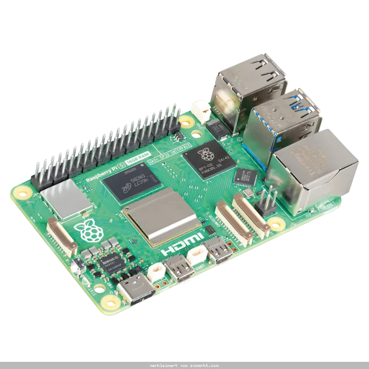 Raspberry Pi 5 Modell B 16GB | ARM Cortex-A76 4x 2,40GHz, 16GB RAM, WLAN, Bluetooth, LAN, 4x USB