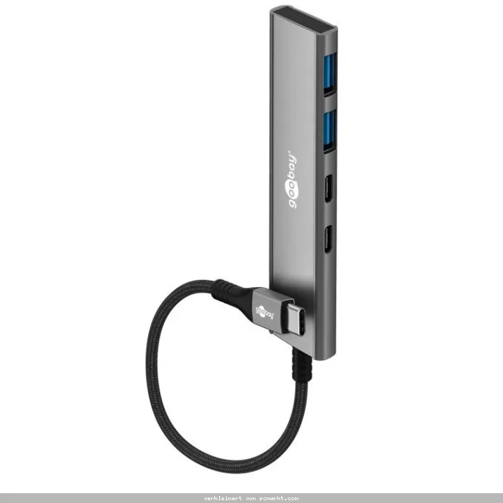 Goobay Slim 4-Port USB-Hub, USB-C™ auf USB-C™/USB-A, 5 Gbit/s