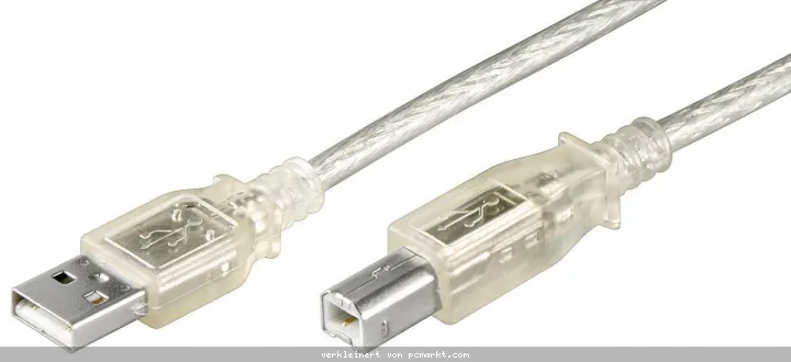 Goobay USB 2.0 Hi-Speed Kabel 1,8 m, Transparent USB 2.0-Stecker (Typ A) > USB 2.0-Stecker (Typ B)