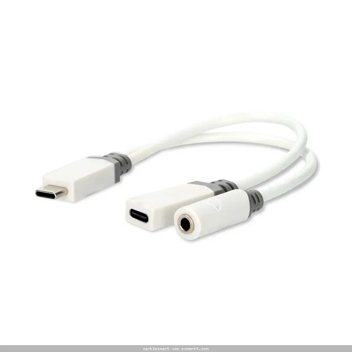 Nedis USB-C™ Adapter | USB 2.0 | USB-C™ Stecker USB-C™ Buchse / 3.5 mm Buchse | 0.10 m | Rund | Vergoldet | PVC | Weiss | Box