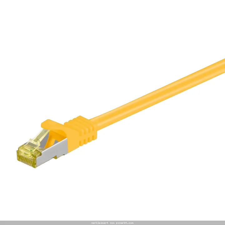 Goobay 1,5m RJ45 Patchkabel CAT 6A S/FTP (PiMF), 500 MHz, gelb
