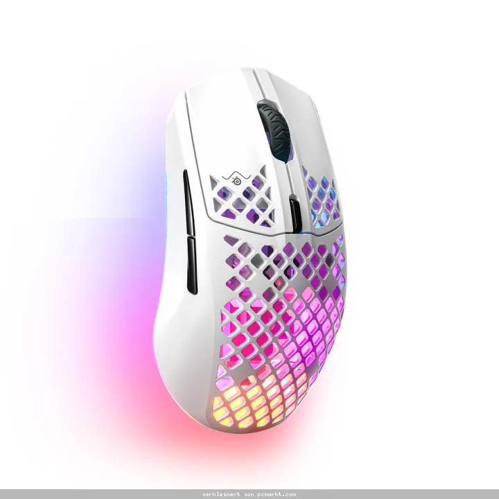 SteelSeries Aerox 3 Snow White Wireless (2022) - Ultraleichte Gaming Maus , kabellos, BT & 2,4Ghz, 18.000 CPI TrueMove Air optischer Sensor, Aquabarri