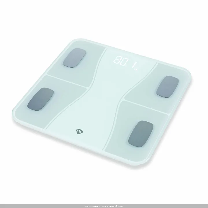 Nedis WIFI-SmartLife-Personenwaage Bluetooth® | BMI / BMR / Fett / Gebeine / Gewicht / Muskeln / Wasser | 12 | Max. Last: 180 kg | Android™ / IOS | AB