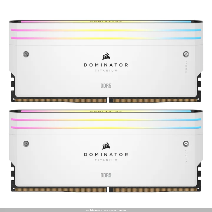 Corsair Dominator Titanium Weiß 64GB (2x32GB) DDR5-6400 XMP Arbeitsspeicher, CL32, 1.4V