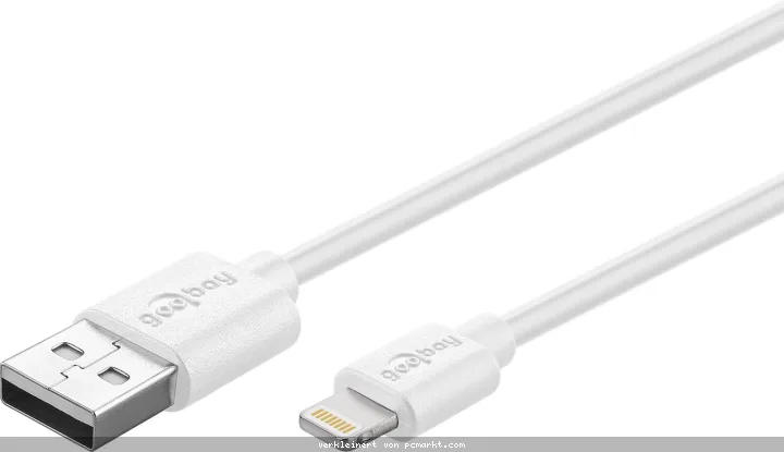 Goobay Lightning auf USB 3m Weiß [Apple MFI zertifiziert / Sync- / Ladekabel / Datenkabel]