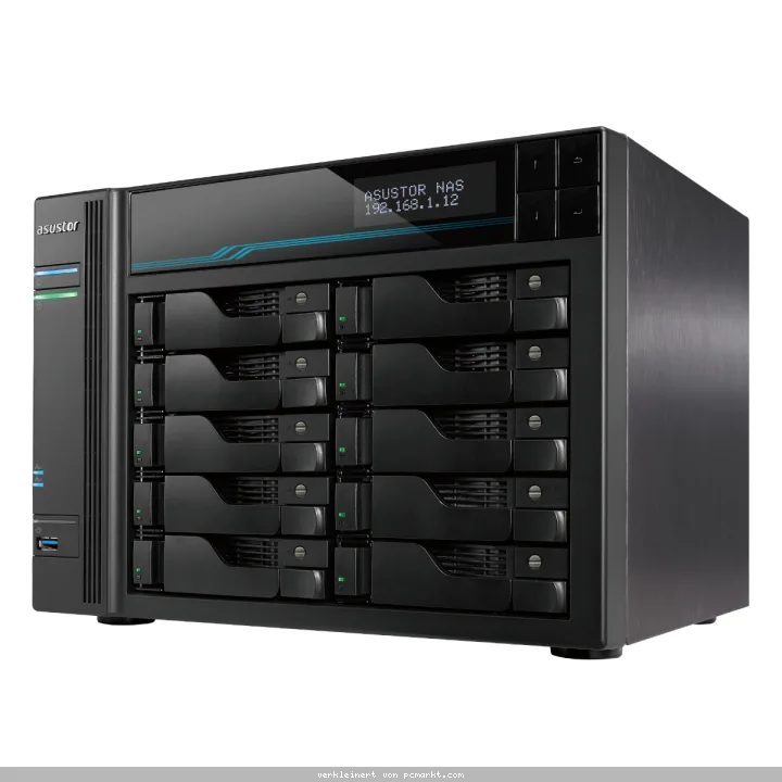Asustor Lockerstor 10 NAS 10-Bay Intel Atom® C3538 CPU, 8GB DDR4 RAM, 0/10 HDD/SSD