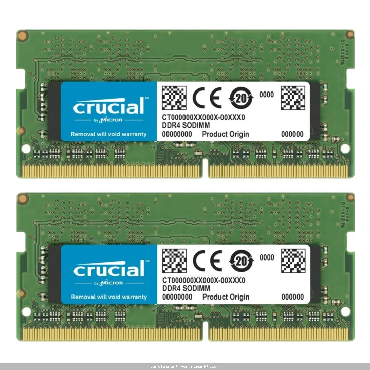 Crucial 32GB Kit (2x16GB) DDR4-3200 CL22 SO-DIMM Arbeitsspeicher