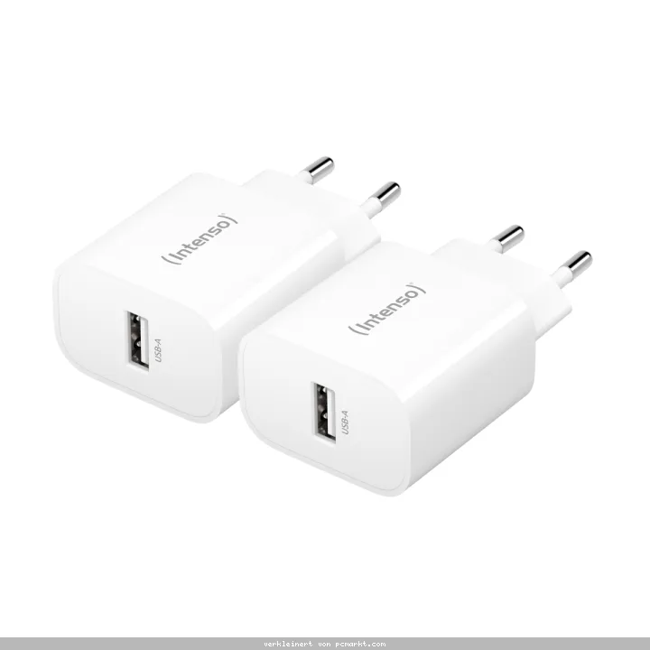 Intenso Netzteil Power Adapter W5A Doppelpack Anschluss: 1x USB-A, Output: max. 5 Watt, Weiß