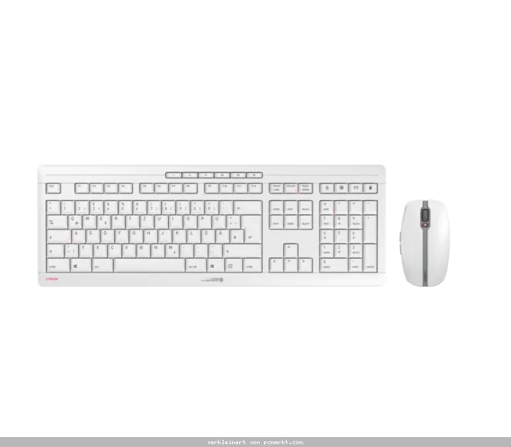 CHERRY Stream Desktop Set Recharge , kabelloses Maus & Tastatur-Set, grau-weiß