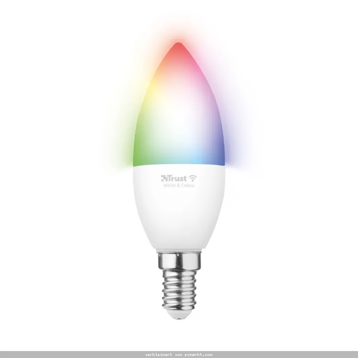 Trust E14 DUO-PACK LED RGBCW CANDLE WI-FI Smarte WiFi LED-Lampe, weiß und farbig, Fassung E14, von Ihrem Smartphone/Tablet zu steuern