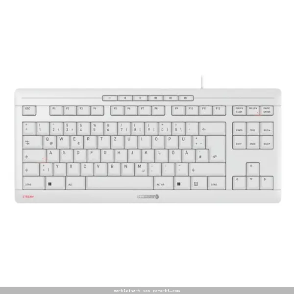 CHERRY STREAM KEYBOARD TKL, USB-kabelgebunden, weiß-grau