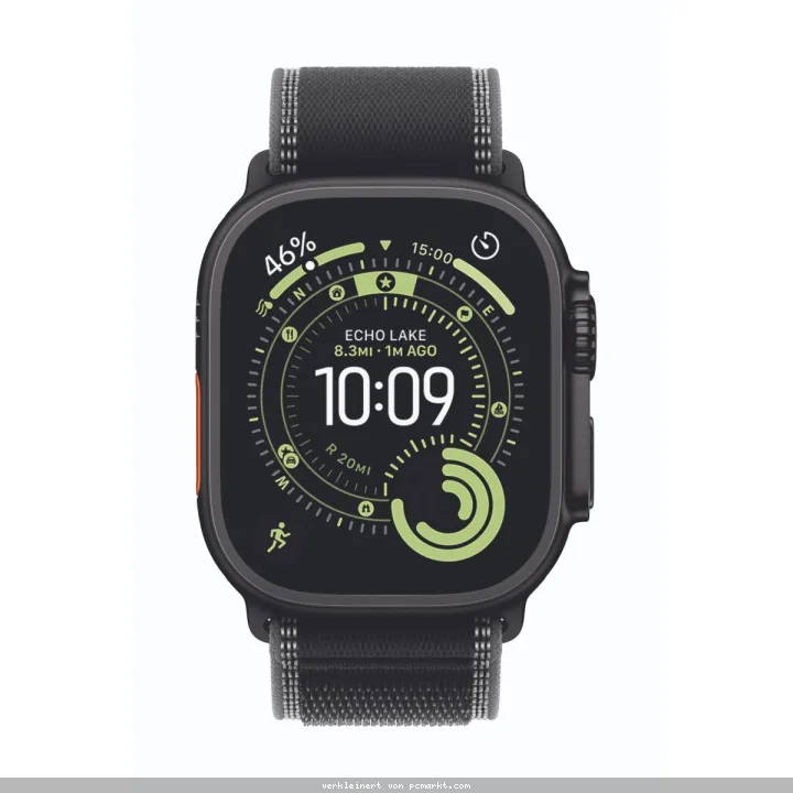 Apple Watch Ultra 3 Cellular 49mm Schwarz Titan Gehäuse mit Schwarz/Kohlegrau Trail Loop - S/M