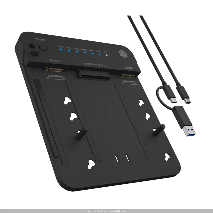 ICY BOX Dockingstation & Klonstation für M.2 NVMe SSD und 2,5"/3,5" SATA SSD/HDD