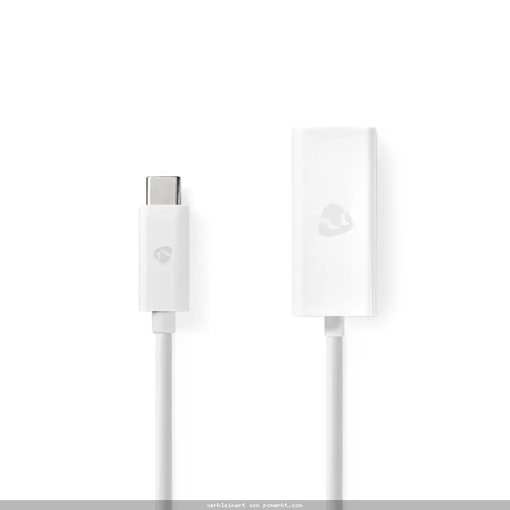 NEDIS USB-Netzwerkadapter | USB 3.2 Gen 1 | 1000 Mbps | USB-C™ Stecker | RJ45 Buchse | 0.20 m | rund | Vernickelt | Verzinntes K