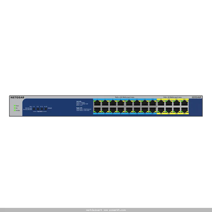 NETGEAR GS524UP Unmanaged Switch [24x Gigabit Ethernet, 16x PoE++, 8x PoE+, 240W]