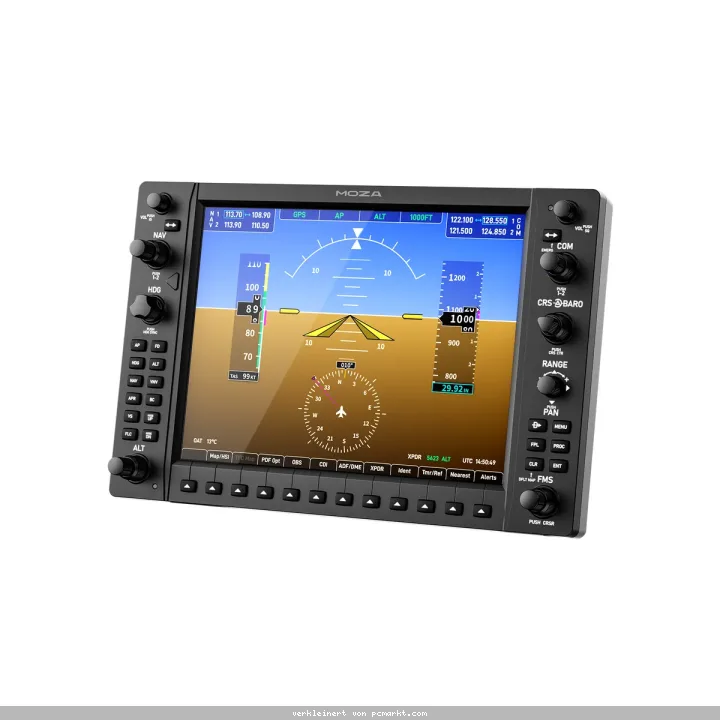 MOZA MGX1000 Instrumenten Panel 10,4-Zoll IPS-Display, Ein-Kabel-Setup per USB, originalgetreue G1000-Bedienung, adaptive Beleuchtung, VESA-kompatible
