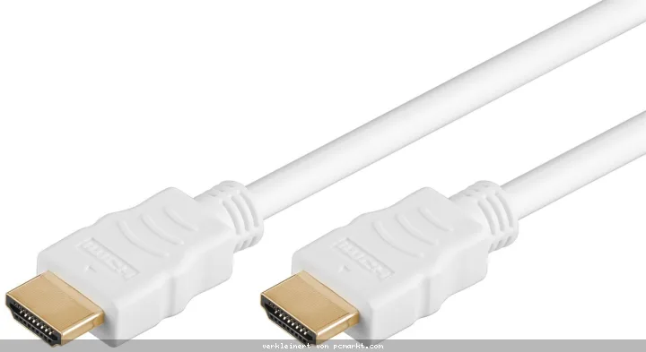 Goobay 1m HDMI Kabel 2.0 mit Ethernet, weiß [4K (2160p), bis zu 18Gbit/s, vergoldete Kontakte, ARC]