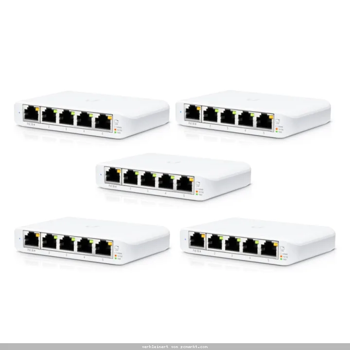 Ubiquiti USW-Flex-Mini Managed Switch 5er Pack [5x Gigabit Ethernet, 1x PoE PD]