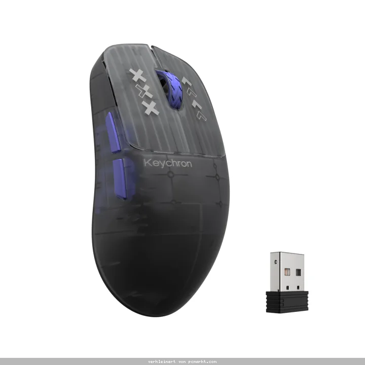 Keychron K2 G3 HE 8K Wireless Gaming-Maus PixArt 3955 Sensor, Ultralight, Frosted Gray
